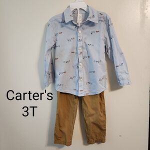 Carter's 3T Button up long sleeve and pants